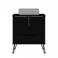 Manhattan Comfort 158GMC2 Rockefeller 26.38 Bathroom Vanity Sink 1.0 with Metal Legs in Black